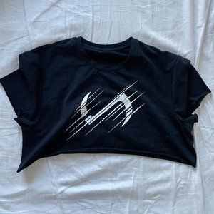 Black Crop Workout Short Sleeve NWOT